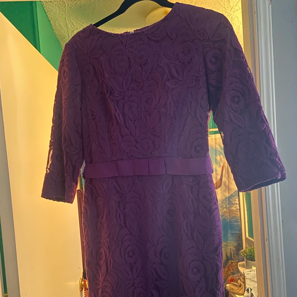 Taylor Deep Purple Lace Dress